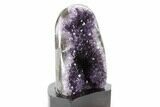 Deep Purple Amethyst Geode With Wood Base - Uruguay #360456-2